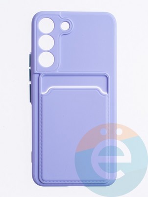 Накладка силиконовая Winter с кардхолдером для Samsung Galaxy S22 сиреневая - фото 63518