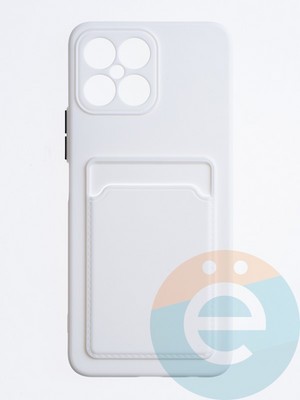 Накладка силиконовая Winter с кардхолдером для Huawei Honor X8 2022 белая - фото 63441