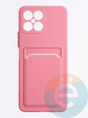 Накладка силиконовая Winter с кардхолдером для Huawei Honor X8 2022 розовая - фото 63446