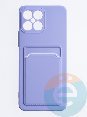Накладка силиконовая Winter с кардхолдером для Huawei Honor X8 2022 сиреневая - фото 63520