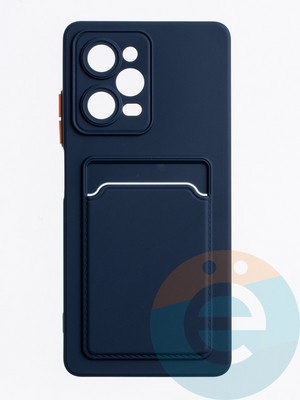 Накладка силиконовая Winter с кардхолдером для Poco X5 Pro/Redmi Note 12 Pro 5G синяя - фото 63530