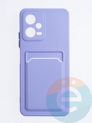 Накладка силиконовая Winter с кардхолдером для Poco X5/Redmi Note 12 5G сиреневая - фото 63546