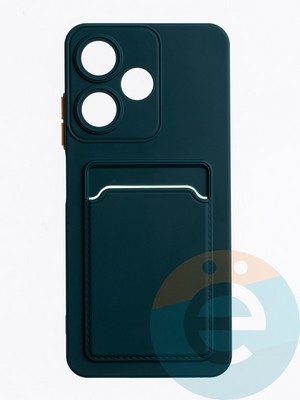Накладка силиконовая Winter с кардхолдером для Infinix Hot 30i зеленая - фото 63552
