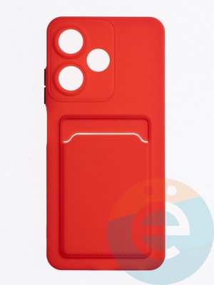 Накладка силиконовая Winter с кардхолдером для Infinix Hot 30i красная - фото 63553