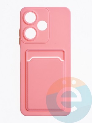 Накладка силиконовая Winter с кардхолдером для Infinix Hot 30i розовая - фото 63555