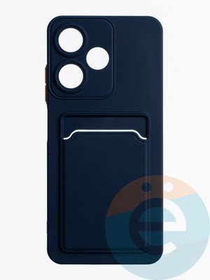 Накладка силиконовая Winter с кардхолдером для Infinix Hot 30i синяя - фото 63556