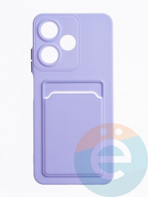 Накладка силиконовая Winter с кардхолдером для Infinix Hot 30i сиреневая - фото 63558