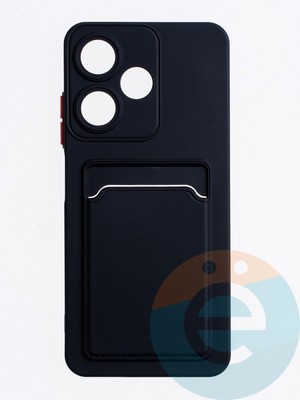 Накладка силиконовая Winter с кардхолдером для Infinix Hot 30i черная - фото 63559