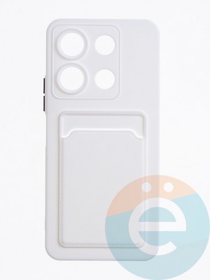 Накладка силиконовая Winter с кардхолдером для Infinix Note 30i белая - фото 63562