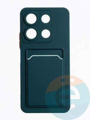 Накладка силиконовая Winter с кардхолдером для Infinix Note 30i зеленая - фото 63564