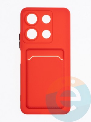 Накладка силиконовая Winter с кардхолдером для Infinix Note 30i красная - фото 63565