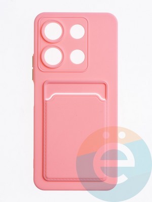 Накладка силиконовая Winter с кардхолдером для Infinix Note 30i розовая - фото 63566