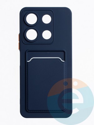 Накладка силиконовая Winter с кардхолдером для Infinix Note 30i синяя - фото 63567