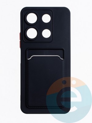 Накладка силиконовая Winter с кардхолдером для Infinix Note 30i черная - фото 63572