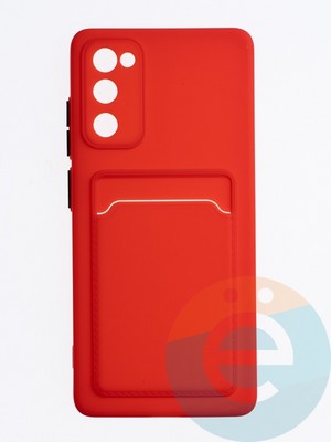 Накладка силиконовая Winter с кардхолдером для Samsung Galaxy S20FE красная - фото 63578