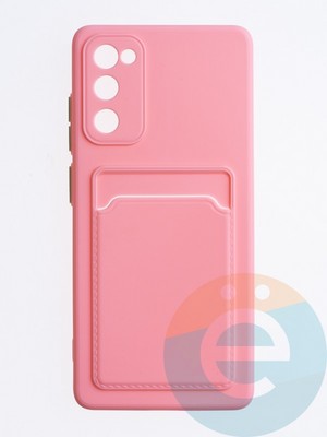 Накладка силиконовая Winter с кардхолдером для Samsung Galaxy S20FE розовая - фото 63579