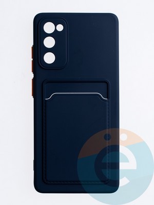 Накладка силиконовая Winter с кардхолдером для Samsung Galaxy S20FE синяя - фото 63581
