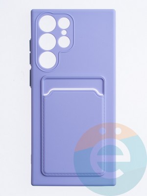 Накладка силиконовая Winter с кардхолдером для Samsung Galaxy S22 Ultra сиреневая - фото 63595