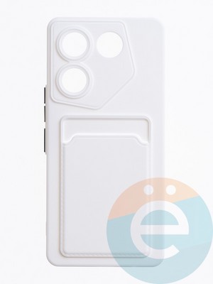 Накладка силиконовая Winter с кардхолдером для Tecno Camon 20 Pro 5G белая - фото 63613