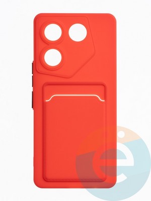 Накладка силиконовая Winter с кардхолдером для Tecno Camon 20 Pro 5G красная - фото 63615