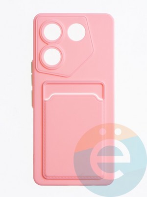 Накладка силиконовая Winter с кардхолдером для Tecno Camon 20 Pro 5G розовая - фото 63616