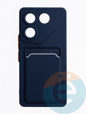 Накладка силиконовая Winter с кардхолдером для Tecno Camon 20 Pro 5G синяя - фото 63618