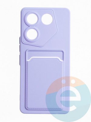 Накладка силиконовая Winter с кардхолдером для Tecno Camon 20 Pro 5G сиреневая - фото 63620