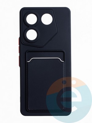 Накладка силиконовая Winter с кардхолдером для Tecno Camon 20 Pro 5G черная - фото 63622