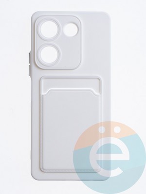 Накладка силиконовая Winter с кардхолдером для Tecno Camon 20 белая - фото 63625