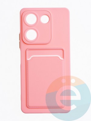 Накладка силиконовая Winter с кардхолдером для Tecno Camon 20 розовая - фото 63631