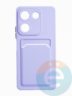 Накладка силиконовая Winter с кардхолдером для Tecno Camon 20 сиреневая - фото 63635