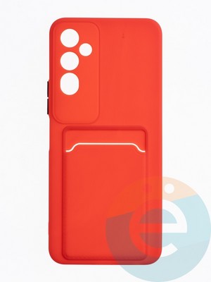 Накладка силиконовая Winter с кардхолдером для Tecno Pova 4 красная - фото 63645