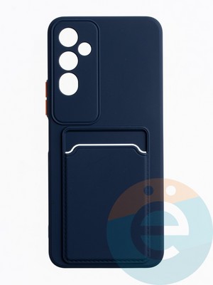 Накладка силиконовая Winter с кардхолдером для Tecno Pova 4 синяя - фото 63650