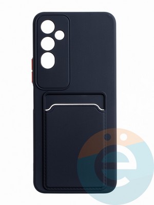 Накладка силиконовая Winter с кардхолдером для Tecno Pova 4 черная - фото 63653