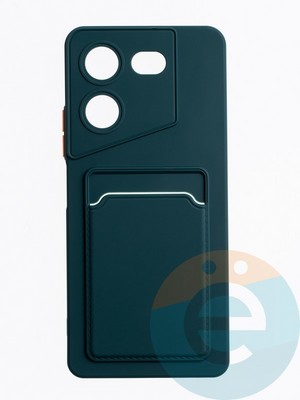 Накладка силиконовая Winter с кардхолдером для Tecno Pova 5 зеленая - фото 63656