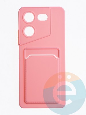 Накладка силиконовая Winter с кардхолдером для Tecno Pova 5 розовая - фото 63658