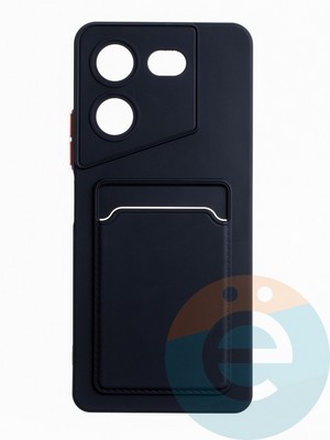 Накладка силиконовая Winter с кардхолдером для Tecno Pova 5 черная - фото 63662
