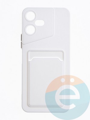 Накладка силиконовая Winter с кардхолдером для Tecno Pova Neo 3 белая - фото 63663