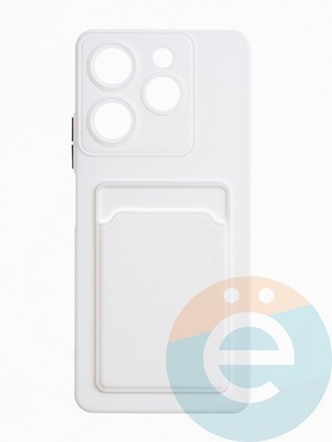 Накладка силиконовая Winter с кардхолдером для Tecno Spark 10 Pro белая - фото 63670