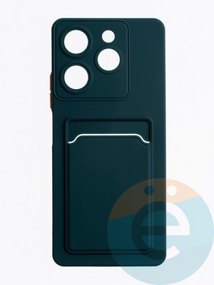 Накладка силиконовая Winter с кардхолдером для Tecno Spark 10 Pro зеленая - фото 63672