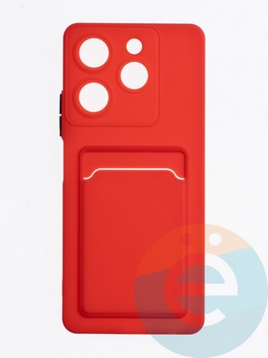 Накладка силиконовая Winter с кардхолдером для Tecno Spark 10 Pro красная - фото 63675