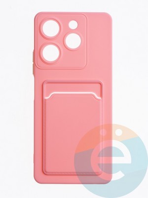 Накладка силиконовая Winter с кардхолдером для Tecno Spark 10 Pro розовая - фото 63676