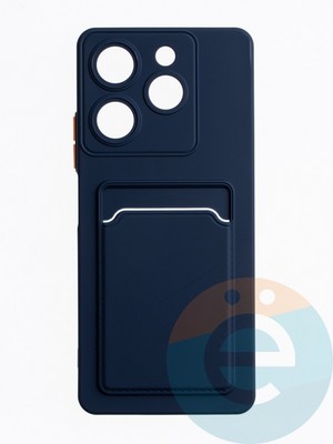 Накладка силиконовая Winter с кардхолдером для Tecno Spark 10 Pro синяя - фото 63677