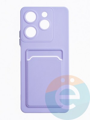 Накладка силиконовая Winter с кардхолдером для Tecno Spark 10 Pro сиреневая - фото 63679