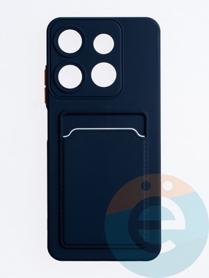 Накладка силиконовая Winter с кардхолдером для Tecno Spark Go 2023 синяя - фото 63699