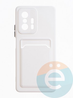 Накладка силиконовая Winter с кардхолдером для Xiaomi Mi 11T/11T Pro белая - фото 63703