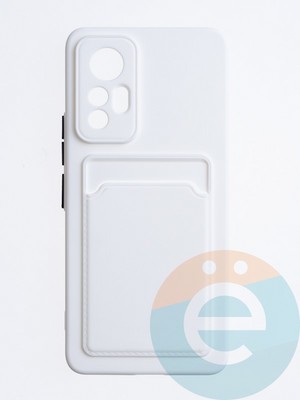Накладка силиконовая Winter с кардхолдером для Xiaomi Mi 12 Lite белая - фото 63705