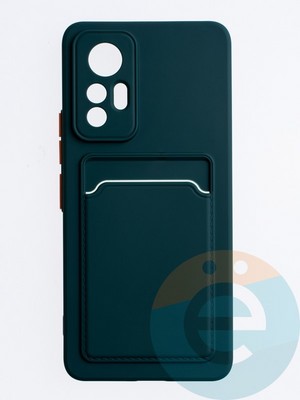 Накладка силиконовая Winter с кардхолдером для Xiaomi Mi 12 Lite зеленая - фото 63708