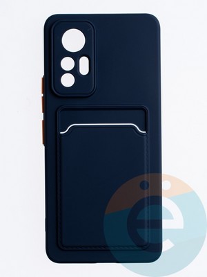 Накладка силиконовая Winter с кардхолдером для Xiaomi Mi 12 Lite синяя - фото 63712