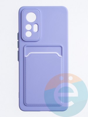 Накладка силиконовая Winter с кардхолдером для Xiaomi Mi 12 Lite сиреневая - фото 63713